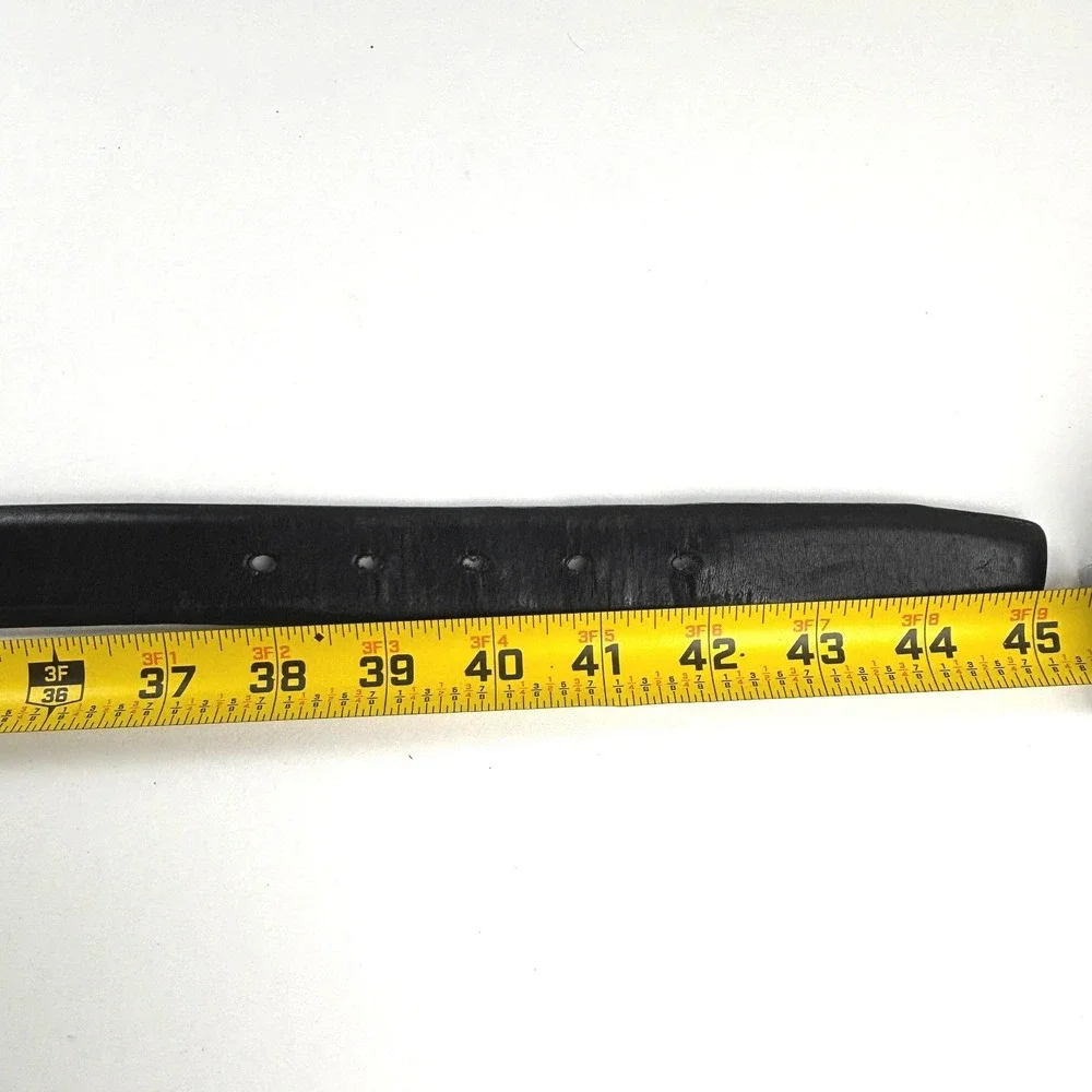 Dockers Full Grain Leather Belt Mens 40 Black Silver Buckle Business Casual